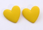 Øreringe - Store hjerter - skønne hjerteøreringe, gul
